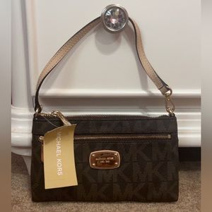 Michael Kors Wristlet - Brown with MK Logos - BNWT
